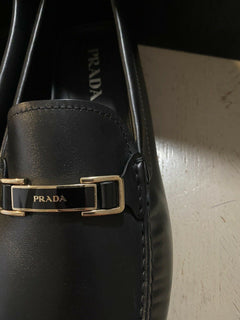 Neue PRADA Herren Leder Driver Loafers Schuhe Schwarz 13 US Italien