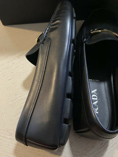 Neue PRADA Herren Leder Driver Loafers Schuhe Schwarz 13 US Italien