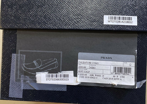 Новые мужские кожаные лоферы PRADA для водителей, черные 13 США Италия