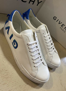 NIB Givenchy Herren Leder Urban Street Sneakers Schuhe Weiß/Blau 9 US / 42 EU