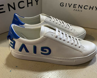 NIB Givenchy Herren Leder Urban Street Sneakers Schuhe Weiß/Blau 9 US / 42 EU