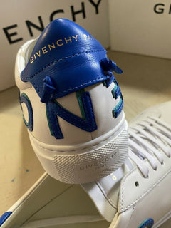 NIB Givenchy Herren Leder Urban Street Sneakers Schuhe Weiß/Blau 9 US / 42 EU