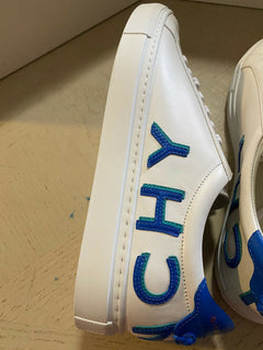 NIB Givenchy Herren Leder Urban Street Sneakers Schuhe Weiß/Blau 9 US / 42 EU