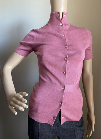 New $980 PRADA Women Cashmere/Silk Cardigan Sweater  Color GERANIUM 2/38 Italy