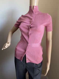 New $980 PRADA Women Cashmere/Silk Cardigan Sweater  Color GERANIUM 2/38 Italy
