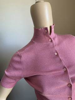 New $980 PRADA Women Cashmere/Silk Cardigan Sweater  Color GERANIUM 2/38 Italy