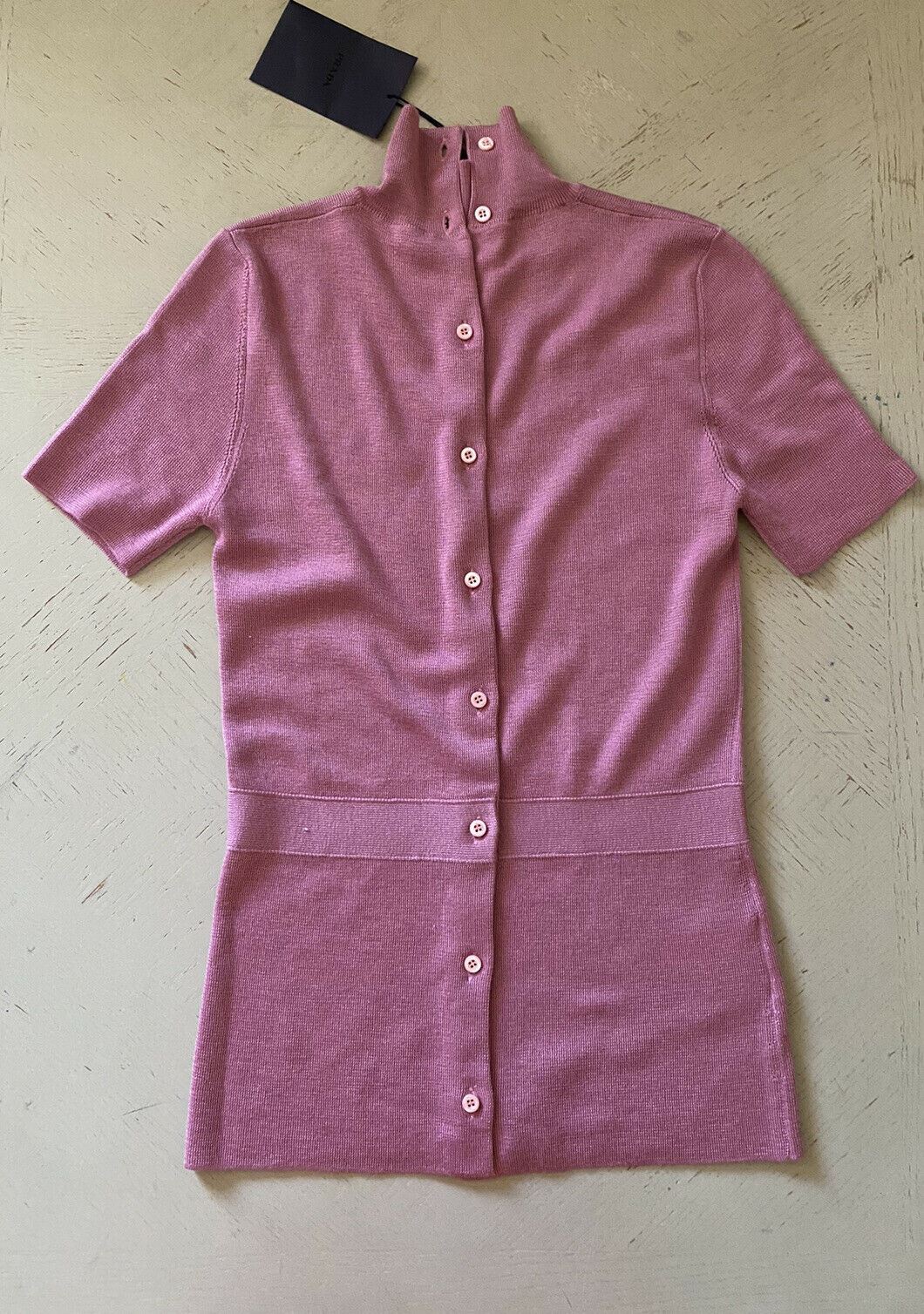 New $980 PRADA Women Cashmere/Silk Cardigan Sweater  Color GERANIUM 2/38 Italy