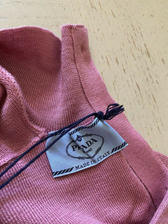 New $980 PRADA Women Cashmere/Silk Cardigan Sweater  Color GERANIUM 2/38 Italy