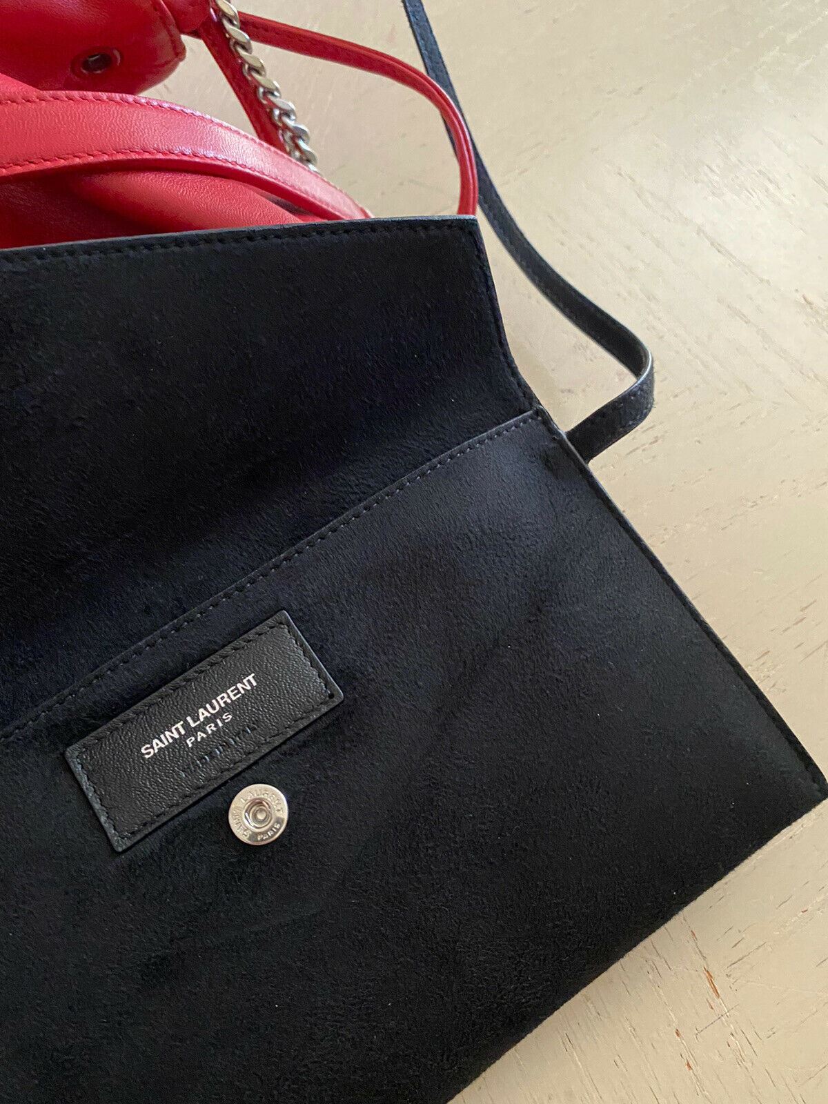 Neu $ 1290 Saint Laurent Leder Umhängetasche Rot 538447 Italien