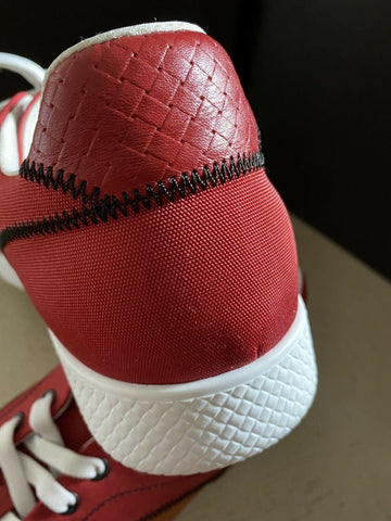 NIB $650 Bottega Veneta Men Canvas/Leather Sneaker Shoes Orange/Red 9.5 US/42.5