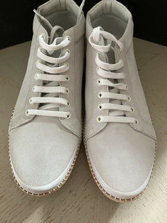 NIB $830 Bottega Veneta Herren Talg/Leder Sneaker Schuhe Mist/Bianco 9 US/42 Eu