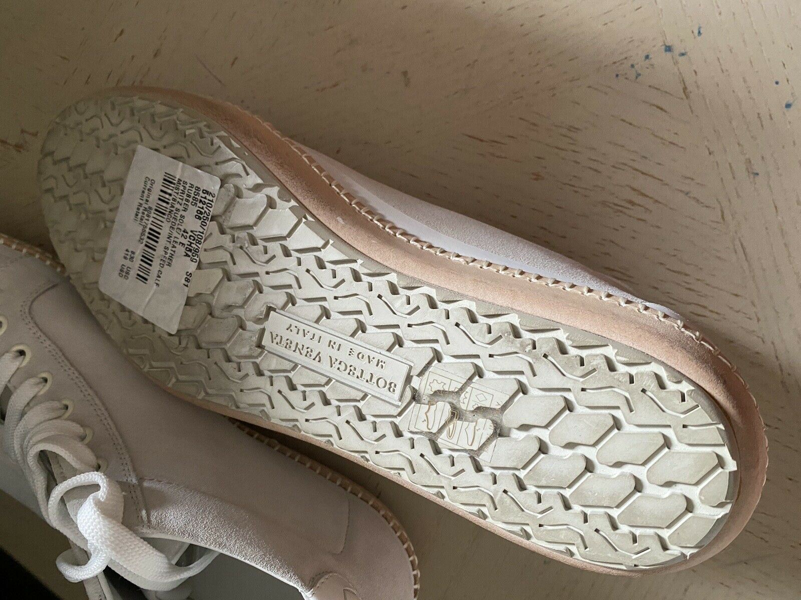NIB $830 Bottega Veneta Men Suet/Leather Sneaker Shoes Mist/Bianco 9 US/42 Eu
