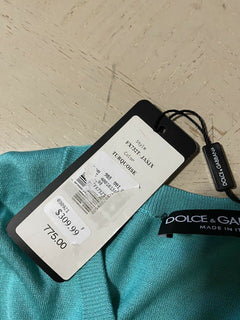 New $775 Dolce&Gabbana Squareneck Knit Top Blouse Turquoise 44/10