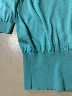 New $775 Dolce&Gabbana Squareneck Knit Top Blouse Turquoise 44/10