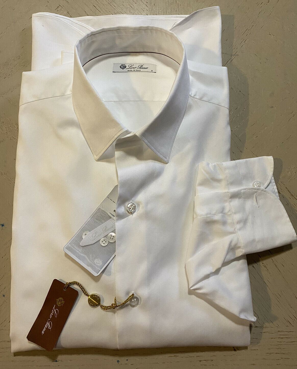 NWT $495 Loro Piana Mens Dress Shirt White Size M Italy