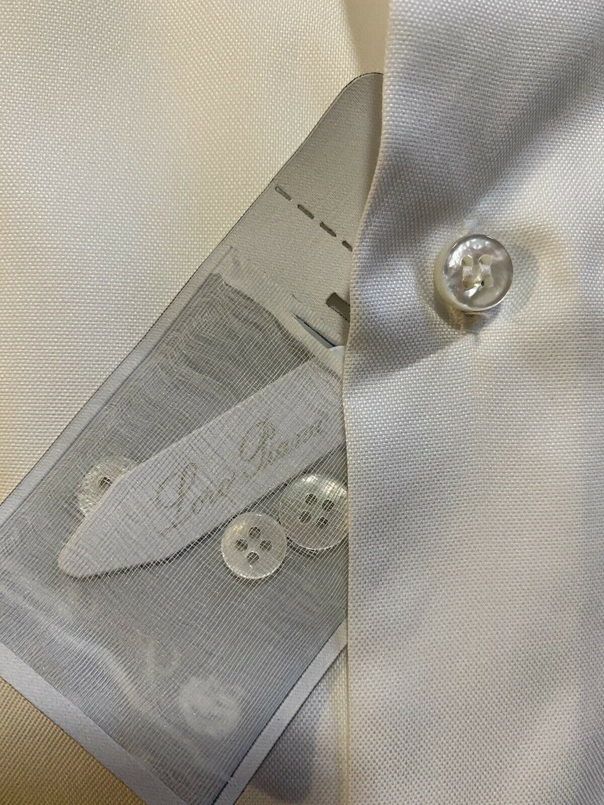 NWT $495 Loro Piana Мужская классическая рубашка белого цвета, размер M, Италия