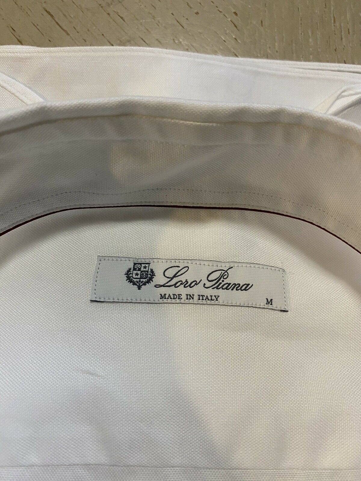 Neu mit Etikett: 495 $ Loro Piana Herrenhemd Weiß Größe M Italien