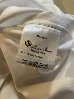 Neu mit Etikett: 495 $ Loro Piana Herrenhemd Weiß Größe M Italien