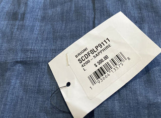 NWT $500 Brioni Mens Sort Sleeve Linen Dress Shirt Blue Size L Italy