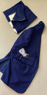 Neu $3295 Ralph Lauren Purple Label Herrenanzug Blau 44L US/54L Eu Italien