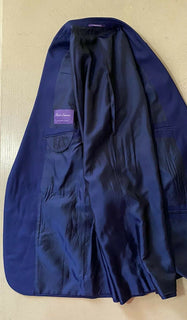 Neu $3295 Ralph Lauren Purple Label Herrenanzug Blau 44L US/54L Eu Italien