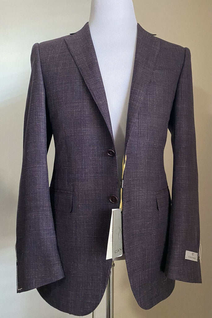 СЗТ $1695 Canali Мужская куртка Блейзер Фиолетовый Мульти 42R США (52R ЕС) Италия