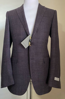 СЗТ $1695 Canali Мужская куртка Блейзер Фиолетовый Мульти 42R США (52R ЕС) Италия