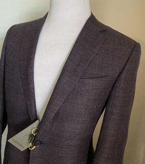 СЗТ $1695 Canali Мужская куртка Блейзер Фиолетовый Мульти 42R США (52R ЕС) Италия