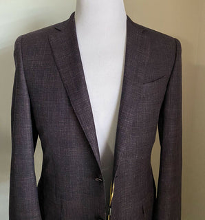 СЗТ $1695 Canali Мужская куртка Блейзер Фиолетовый Мульти 42R США (52R ЕС) Италия