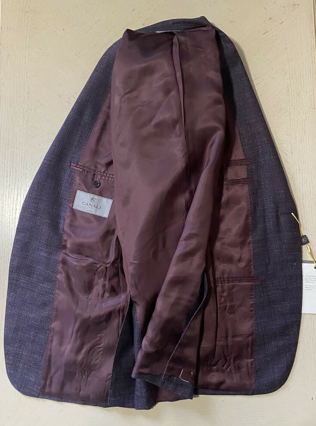 СЗТ $1695 Canali Мужская куртка Блейзер Фиолетовый Мульти 42R США (52R ЕС) Италия
