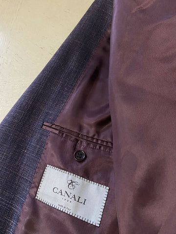 СЗТ $1695 Canali Мужская куртка Блейзер Фиолетовый Мульти 42R США (52R ЕС) Италия