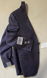 СЗТ $1695 Canali Мужская куртка Блейзер Фиолетовый Мульти 42R США (52R ЕС) Италия
