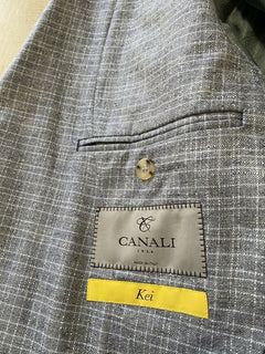 NWT 2295 $ Canali Kei Herren Seide/Kaschmir Jacke Blazer Grau 46R US/58R Eu Italien