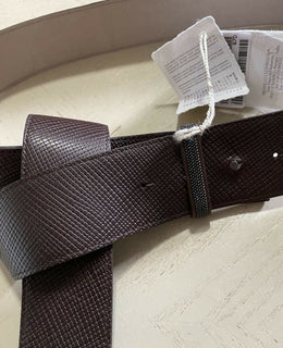Neu $795 Brunello Cucinelli Damen Leder&amp;Monili Gürtel Braun XL Italien