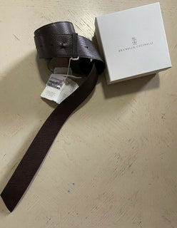 Neu $795 Brunello Cucinelli Damen Leder&amp;Monili Gürtel Braun XL Italien