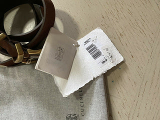 Neu $ 595 Brunello Cucinelli Herren-Wildleder-/Ledergürtel DK Braun 110/44 Italien