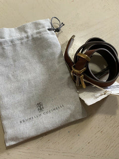 Neu $ 595 Brunello Cucinelli Herren-Wildleder-/Ledergürtel DK Braun 110/44 Italien