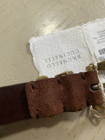Новый мужской ремень из замши/кожи Brunello Cucinelli за 595 долларов США DK Коричневый 110/44 Италия