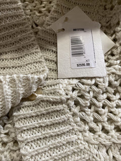 New $2595 Brunello Cucinelli Women Open Weave Cardigan Color Oatmeal Size XS