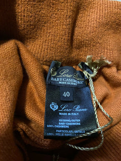 Neu $2695 Loro Piana Damen Barnsley Baby Cashmere Kordelzughose Orange 6/40
