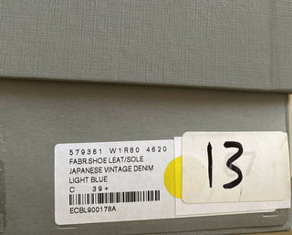 NIB $ 650 Balenciaga Knöchelriemen-Denim-Flachsandalen-Schuhe Blau 9,5 US/39,5 E Italien