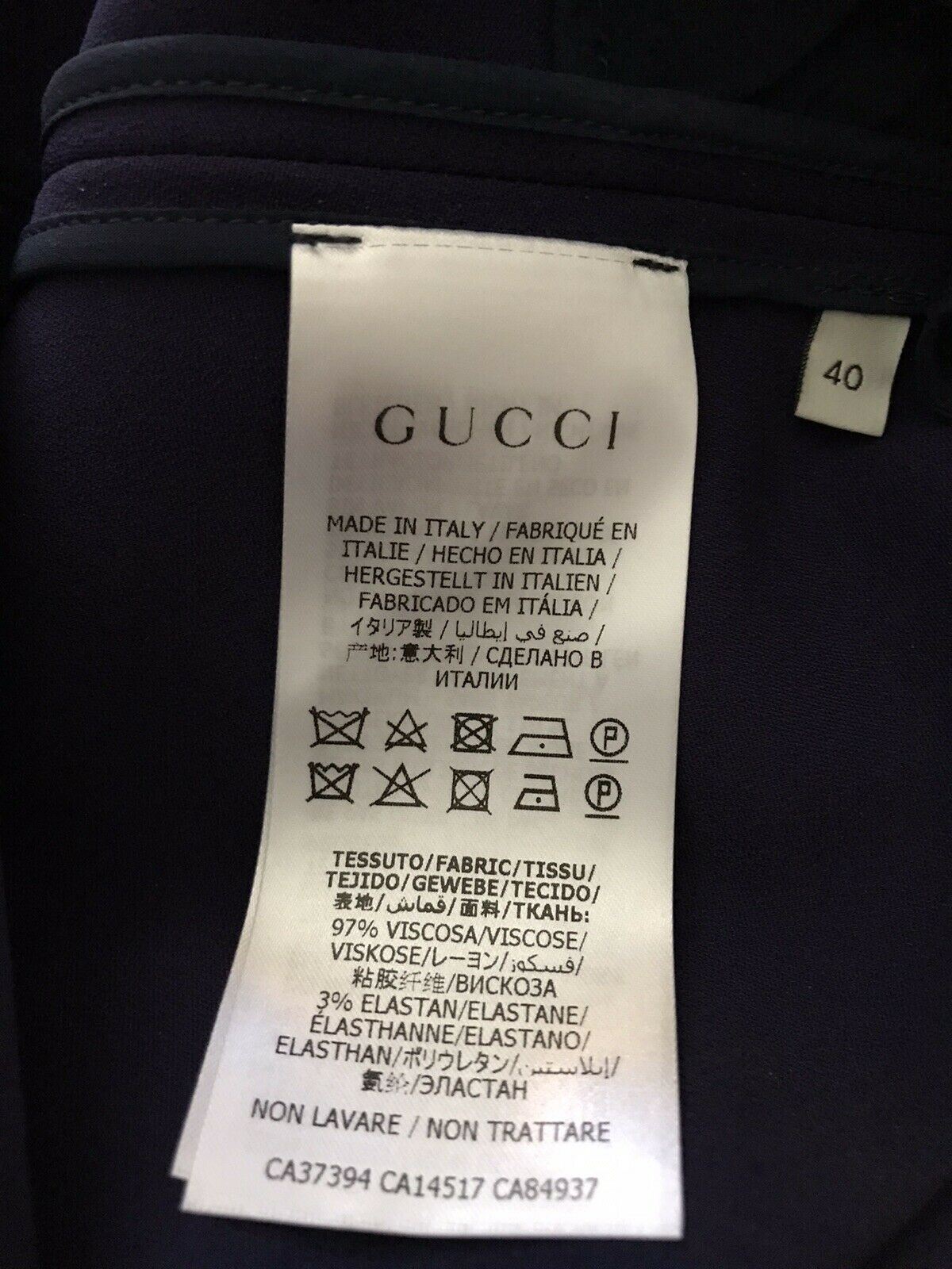 New $2500 Gucci Light Viscose Cady Stretch Dress Royal Blue Size 6 US/40 Italy