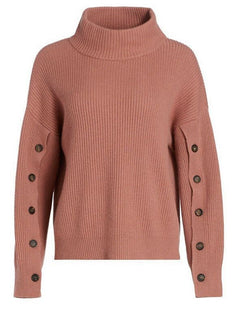 New $3795 Brunello Cucinelli Button-Sleeve Cashmere Sweater Color Salmon Size S