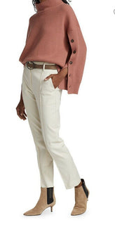 New $3795 Brunello Cucinelli Button-Sleeve Cashmere Sweater Color Salmon Size S