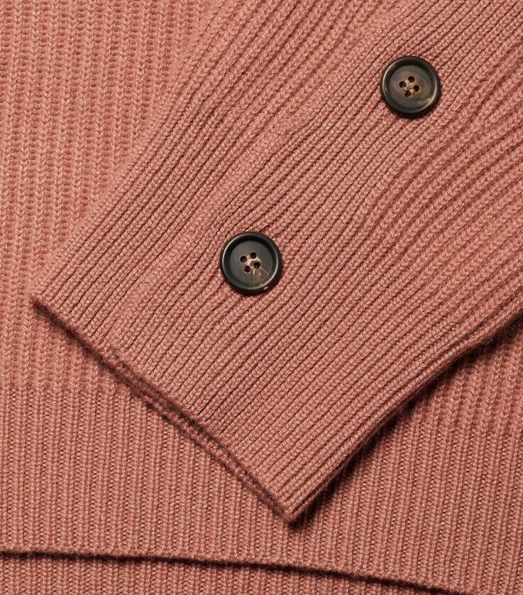 New $3795 Brunello Cucinelli Button-Sleeve Cashmere Sweater Color Salmon Size S