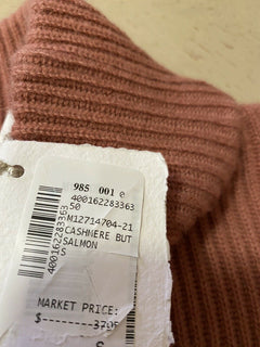New $3795 Brunello Cucinelli Button-Sleeve Cashmere Sweater Color Salmon Size S
