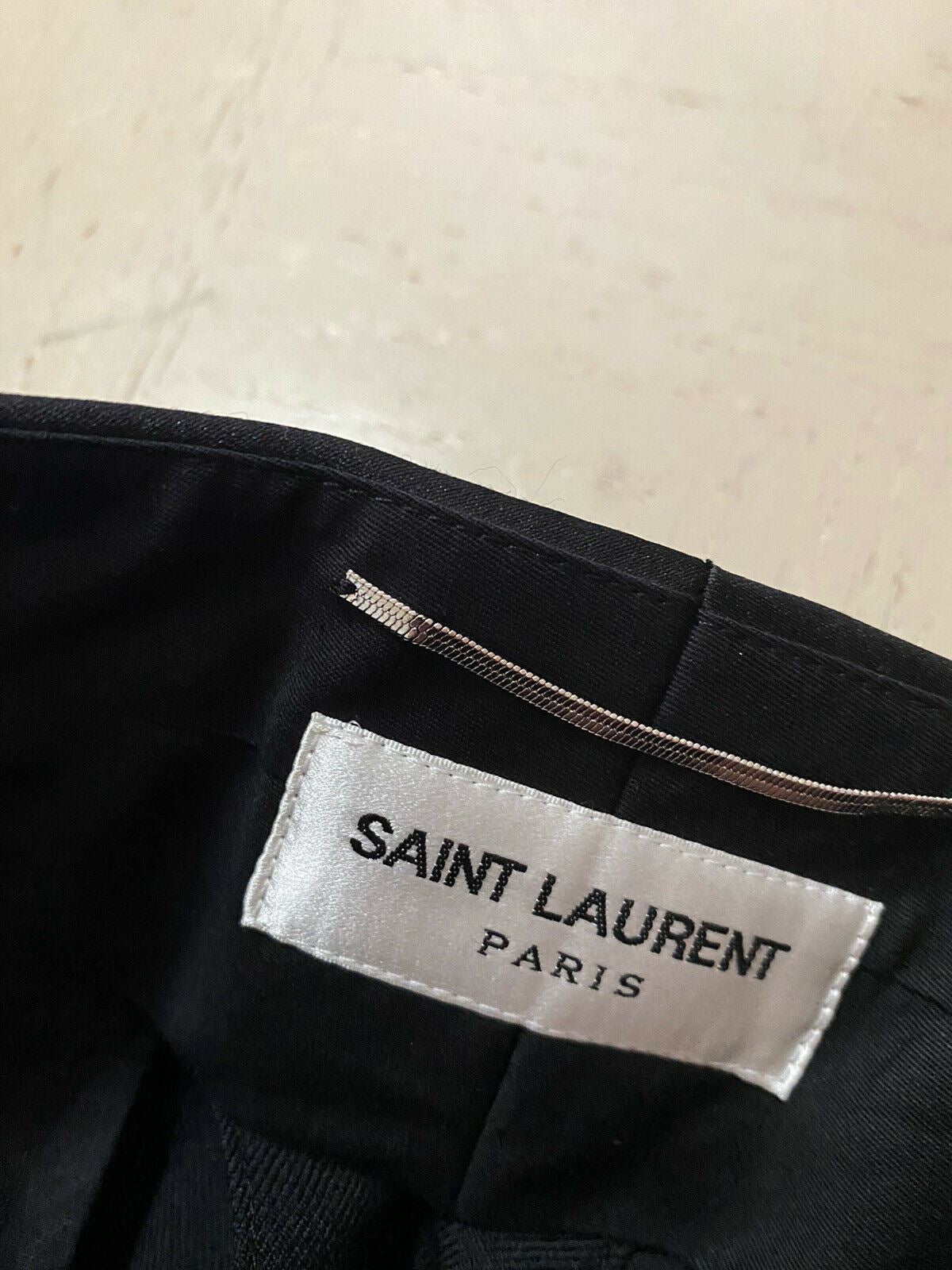 Neu mit Etikett: 2790 $ Saint Laurent Herren-Gabardine-Kleiderhose Schwarz 36 US/52 Eu Italien