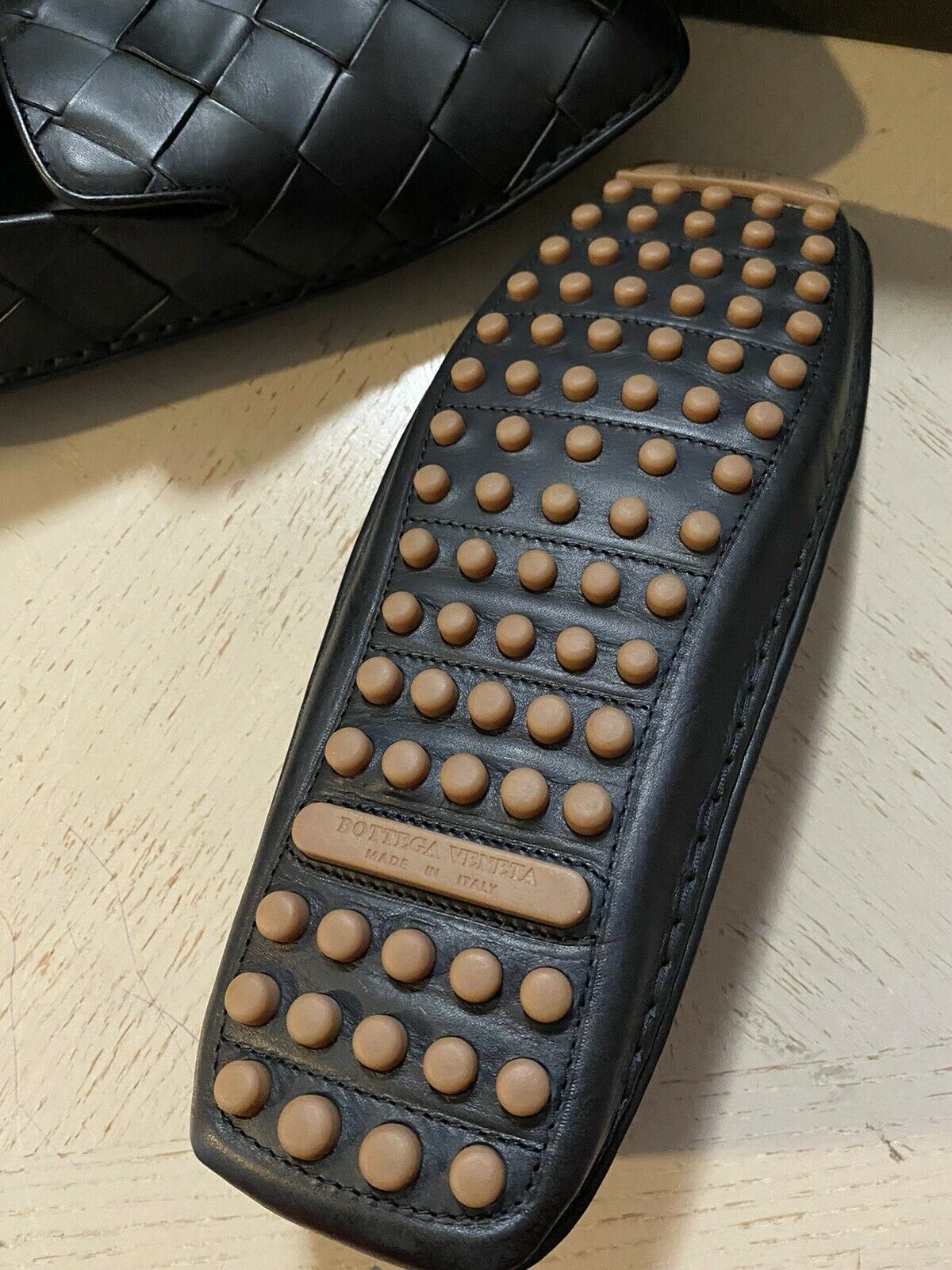 NIB $740 Bottega Veneta Men Leather Moccasin Driver Shoes Black 8 US/41 Eu