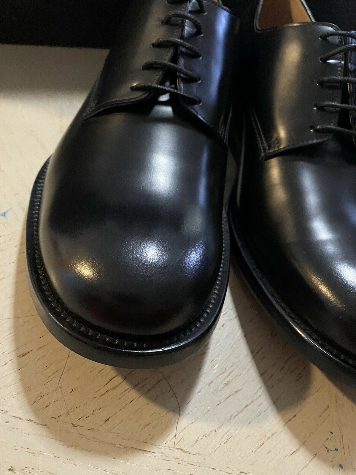 NIB $840 Bottega Veneta Men Leather Dress Shoes Black 12 US/45 Eu Italy
