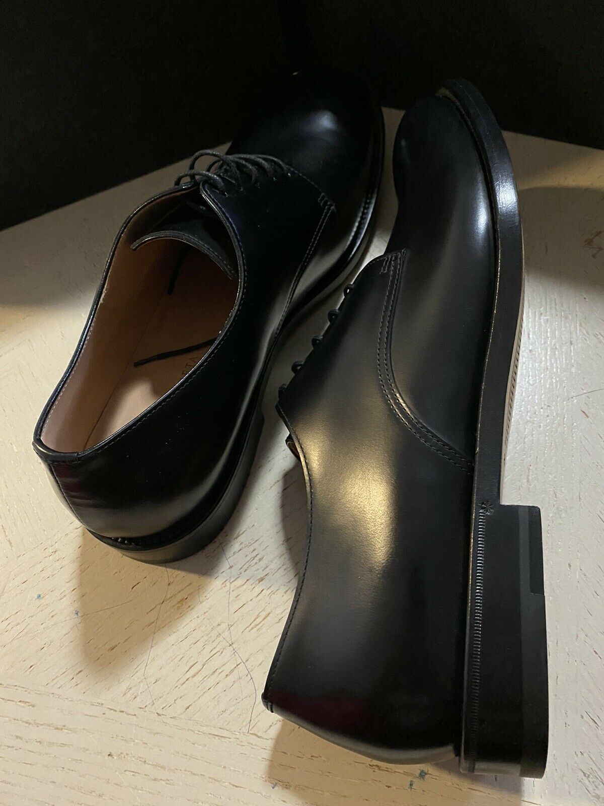 NIB $840 Bottega Veneta Men Leather Dress Shoes Black 12 US/45 Eu Italy